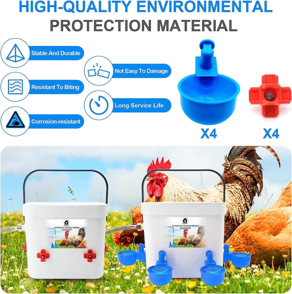 GIFANK Automatic Chicken Waterer Float Controlled, 3 Gallons Poultry Waterer Dispenser with Hose Attachment, Poultry Automatic Drinking Accessories for Chicks, Duck, Goose, Turkey