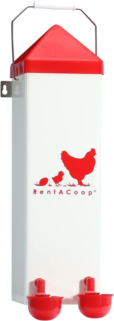 RentACoop Twin Cup Chicken Waterer - 2 Gallons Capacity