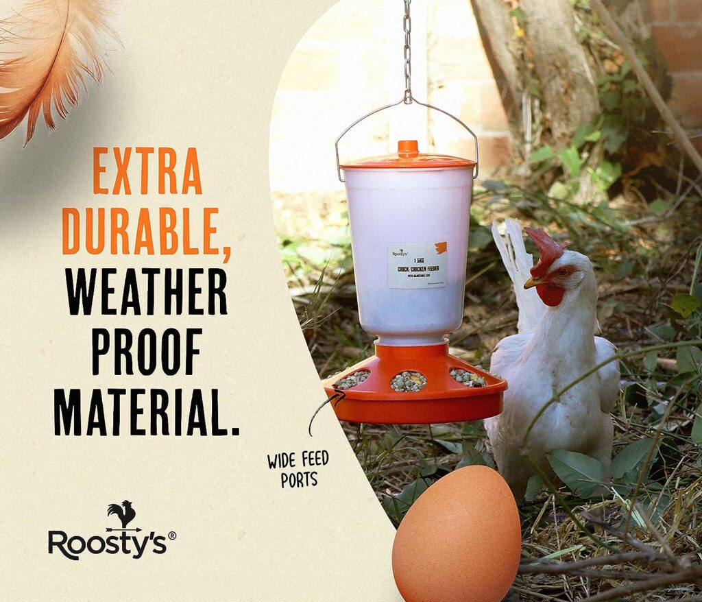 Roostys Chicken Feeder and Waterer Set, Chick Feeder and Waterer Kit, 1.5kg Poultry Feeder and 1.5L Chick Waterer - Baby Chick Feeder, Baby Chick Waterer, Chicken Starter Kit, Baby Chicken Supplies