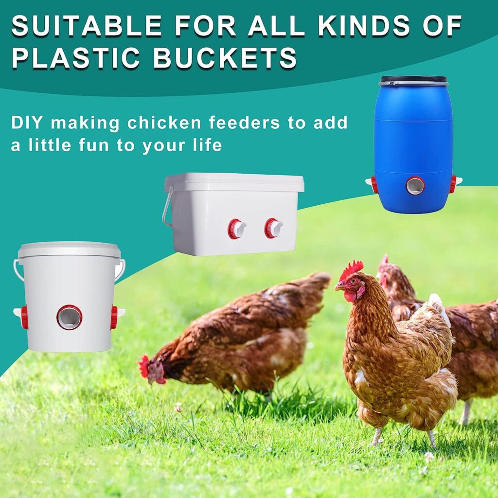 ZenxyHoC Chicken Feeders No Waste 6 Ports, DIY Automatic Poultry Feeder Kit